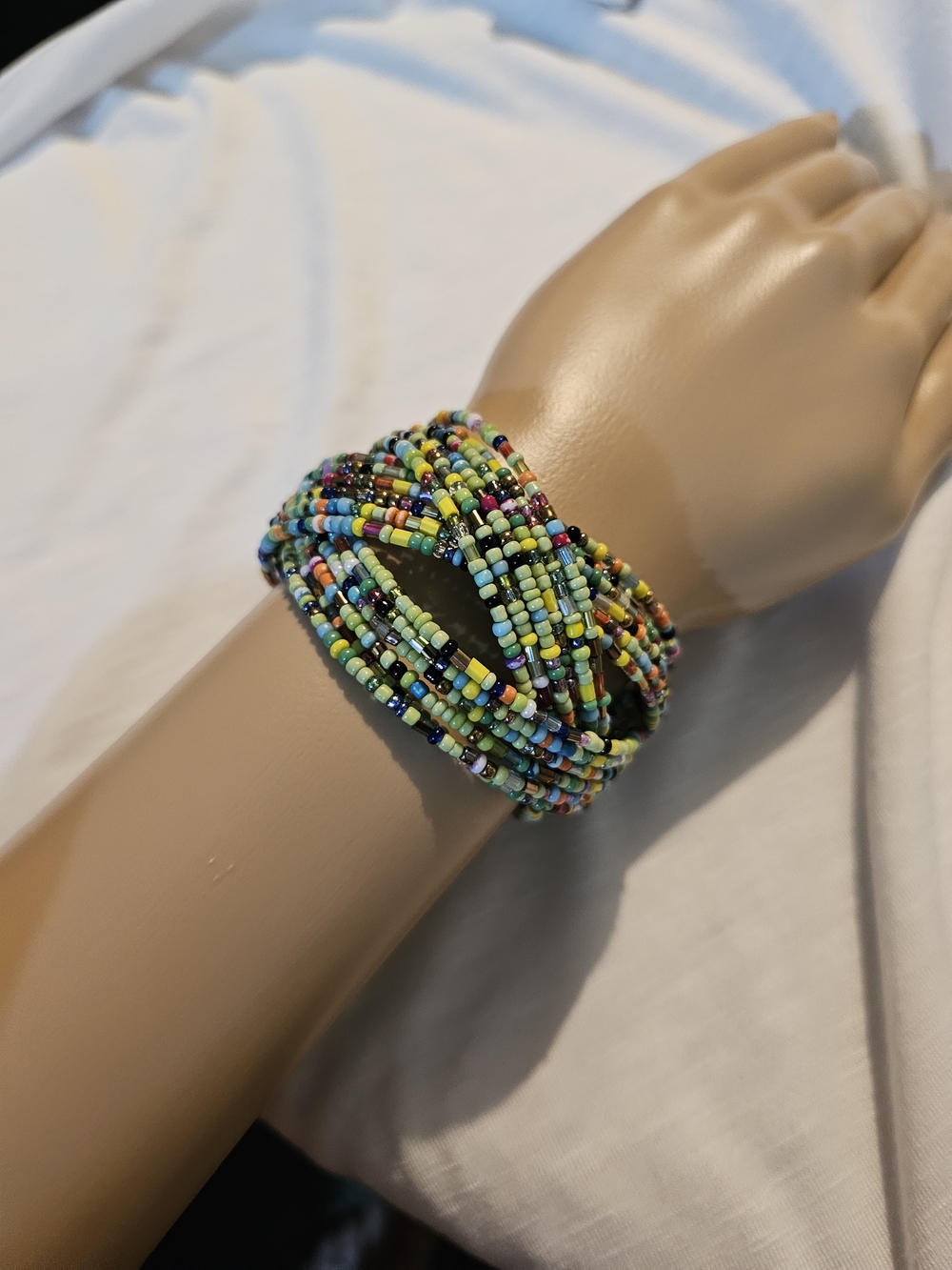 Multicolor Seed Bead Wrap Bracelet - Colorful Layered Women's Bracelet